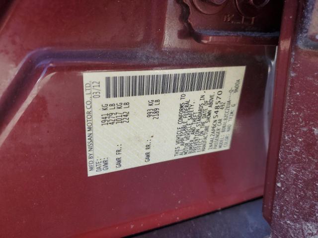 Photo 10 from auction – 2012 NISSAN ALTIMA BAS with VIN 1N4AL2AP6CN548570