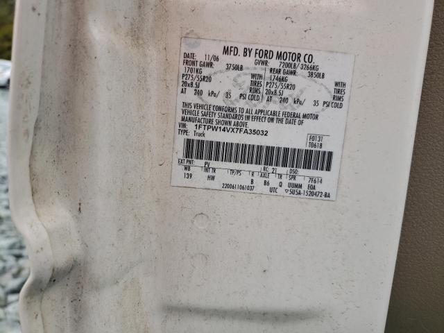 Photo 10 from auction – 2007 FORD F150 SUPER with VIN 1FTPW14VX7FA35032