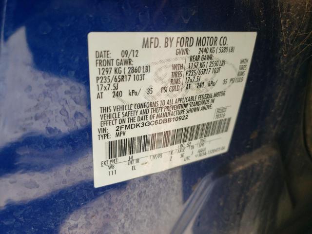Photo 10 from auction – 2013 FORD EDGE SE with VIN 2FMDK3GC6DBB10922