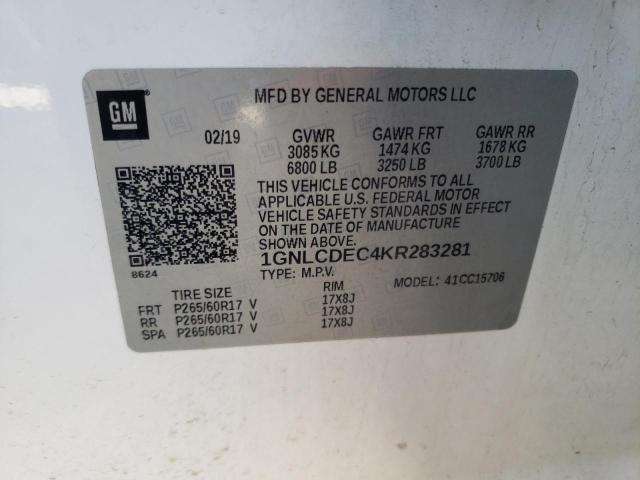 Photo 10 from auction – 2019 CHEVROLET TAHOE POLI with VIN 1GNLCDEC4KR283281