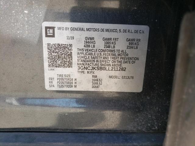 Photo 10 from auction – 2020 CHEVROLET TRAX LS with VIN 3GNCJKSB0LL211282