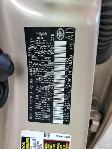 Photo 10 from auction – 2011 TOYOTA COROLLA BA with VIN 2T1BU4EE3BC695205