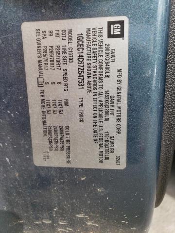 Photo 10 from auction – 2007 CHEVROLET SILVERADO with VIN 1GCEC14C67Z547531