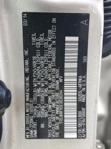 Photo 10 from auction – 2014 TOYOTA HIGHLANDER with VIN 5TDJKRFH5ES030244