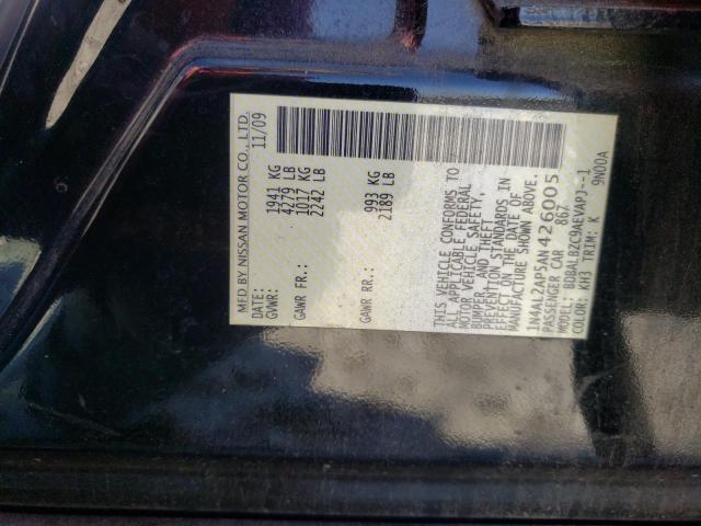 Photo 10 from auction – 2010 NISSAN ALTIMA BAS with VIN 1N4AL2AP5AN426005