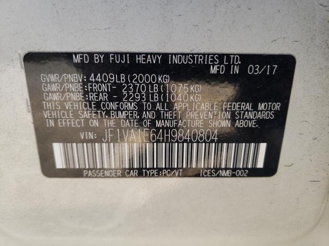 Photo 10 from auction – 2017 SUBARU WRX PREMIU with VIN JF1VA1E64H9840804