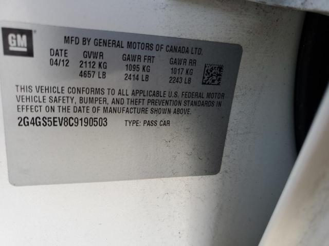 Photo 10 from auction – 2012 BUICK REGAL PREM with VIN 2G4GS5EV8C9190503