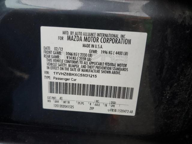 Photo 10 from auction – 2012 MAZDA 6 I with VIN 1YVHZ8BHXC5M31215