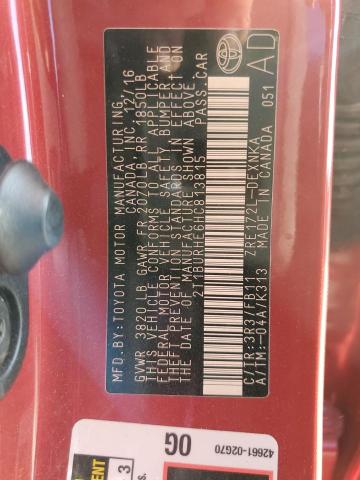 Photo 10 from auction – 2017 TOYOTA COROLLA L with VIN 2T1BURHE6HC813815