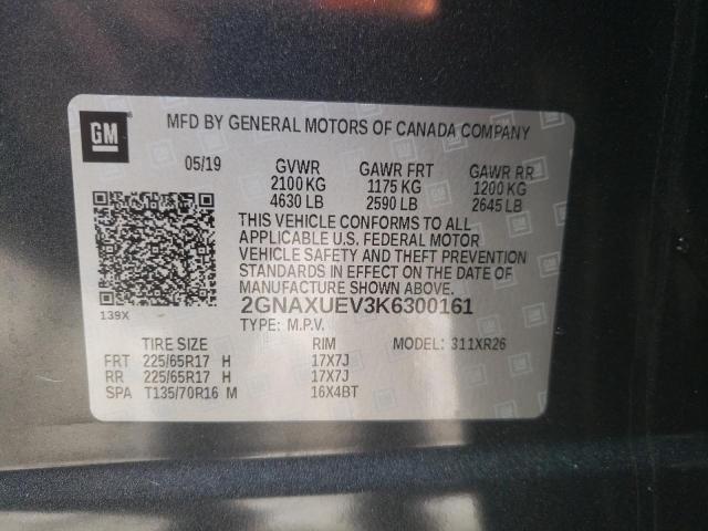 Photo 10 from auction – 2019 CHEVROLET EQUINOX LT with VIN 2GNAXUEV3K6300161
