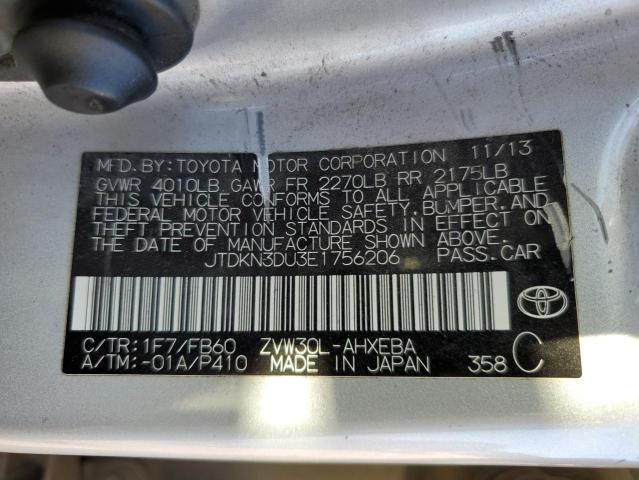 Photo 10 from auction – 2014 TOYOTA PRIUS with VIN JTDKN3DU3E1756206