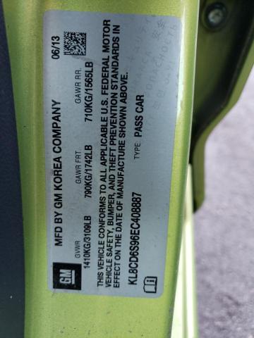 Photo 10 from auction – 2014 CHEVROLET SPARK 1LT with VIN KL8CD6S96EC408887