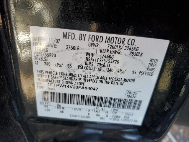 Foto 10 de la subasta – 2008 FORD F150 SUPER con VIN 1FTPW14V28FA84047