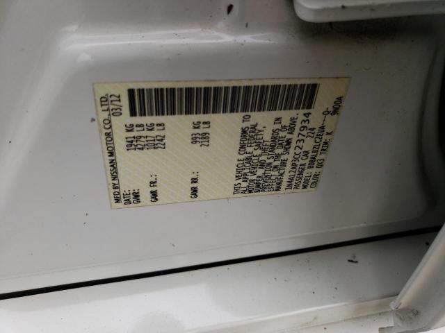 Photo 10 from auction – 2012 NISSAN ALTIMA BAS with VIN 1N4AL2AP3CC237934
