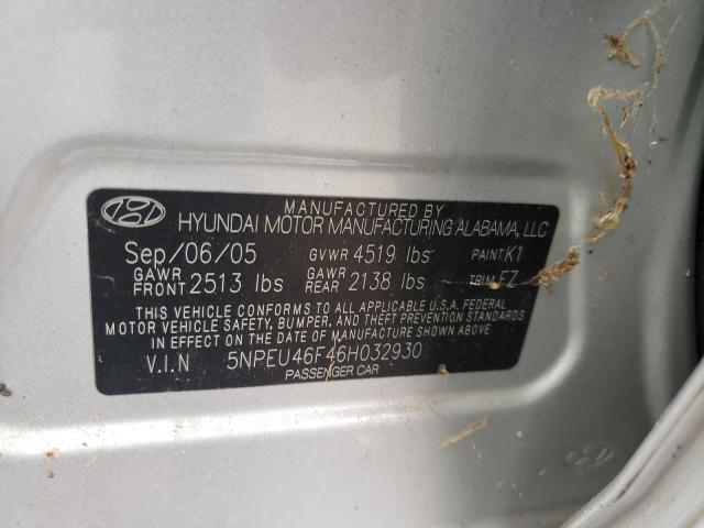 Photo 10 from auction – 2006 HYUNDAI SONATA GLS with VIN 5NPEU46F46H032930