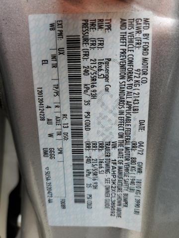 Photo 10 from auction – 2012 FORD FOCUS SE with VIN 1FAHP3K2XCL389592