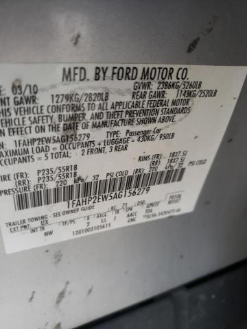 Photo 10 from auction – 2010 FORD TAURUS SEL with VIN 1FAHP2EW5AG156279