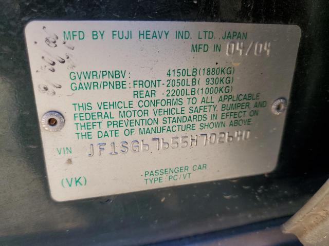 Photo 10 from auction – 2005 SUBARU FORESTER 2 with VIN JF1SG67655H702640
