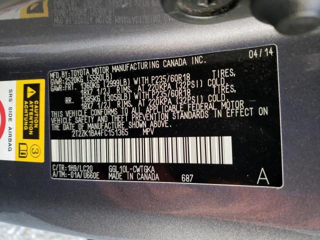 Photo 10 from auction – 2015 LEXUS RX 350 with VIN 2T2ZK1BA4FC151365
