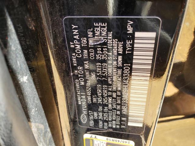 Photo 10 from auction – 2017 HYUNDAI TUCSON LIM with VIN KM8J33A29HU433801