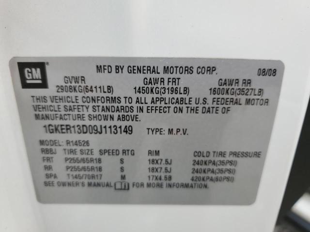 Foto 10 de la subasta – 2009 GMC ACADIA SLE con VIN 1GKER13D09J113149