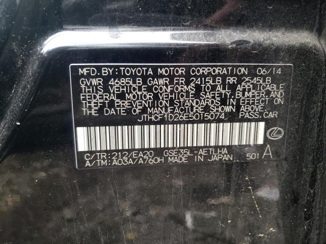 Photo 10 from auction – 2014 LEXUS IS 250 with VIN JTHCF1D26E5015074