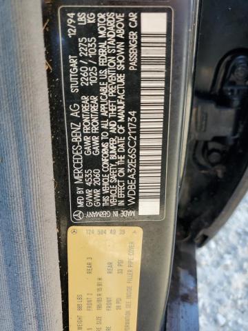 Photo 10 from auction – 1995 MERCEDES-BENZ E 320 BASE with VIN WDBEA32E6SC211734