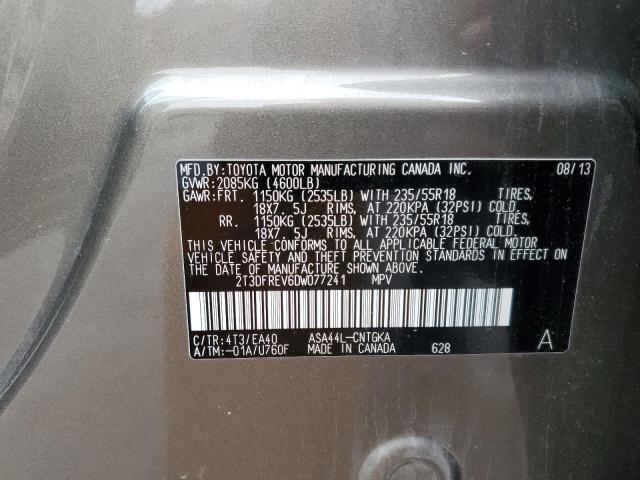 Zdjęcie 10 z aukcji – 2013 TOYOTA RAV4 LIMIT z VIN 2T3DFREV6DW077241