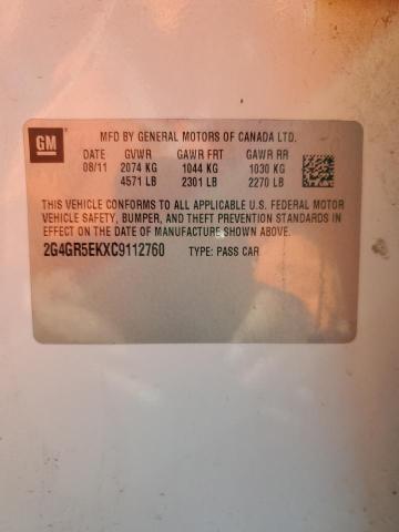 Photo 10 from auction – 2012 BUICK REGAL with VIN 2G4GR5EKXC9112760