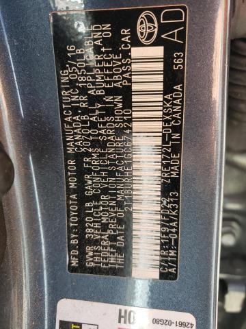 Photo 10 from auction – 2016 TOYOTA COROLLA L with VIN 2T1BURHE1GC674210