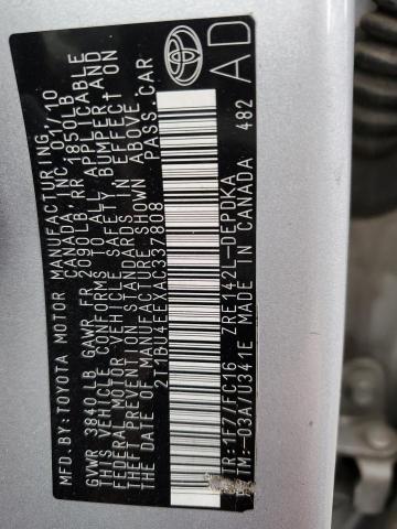 Photo 10 from auction – 2010 TOYOTA COROLLA BA with VIN 2T1BU4EEXAC337808