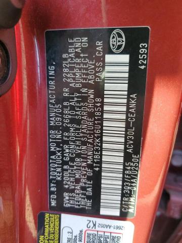 Photo 10 from auction – 2006 TOYOTA CAMRY LE with VIN 4T1BE32K16U118548