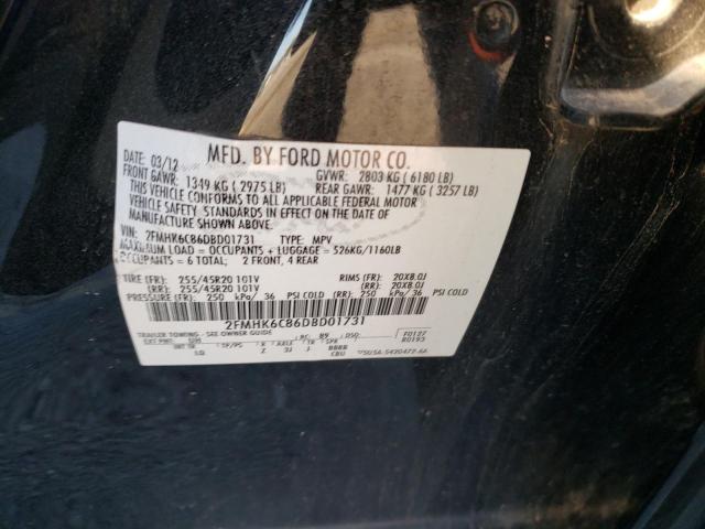 Photo 10 from auction – 2013 FORD FLEX SEL with VIN 2FMHK6C86DBD01731