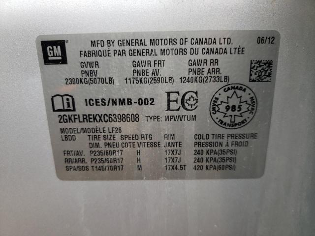Photo 10 from auction – 2012 GMC TERRAIN SL with VIN 2GKFLREKXC6398608