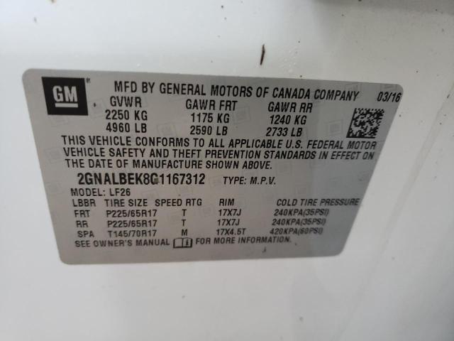 Photo 10 from auction – 2016 CHEVROLET EQUINOX LS with VIN 2GNALBEK8G1167312