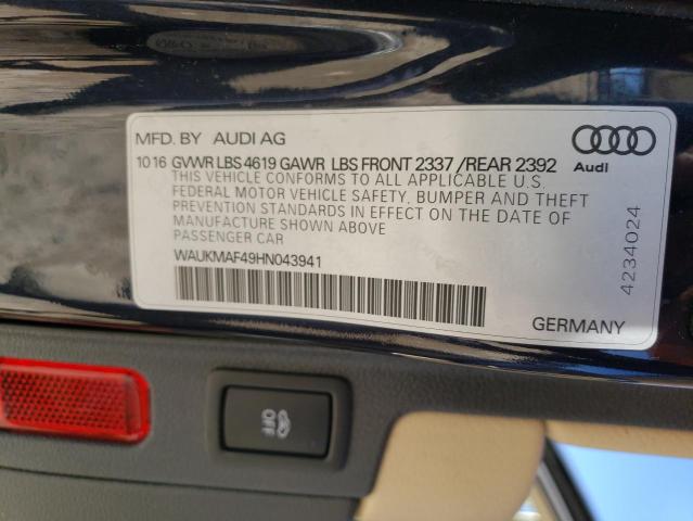 Photo 10 from auction – 2017 AUDI A4 ULTRA P with VIN WAUKMAF49HN043941
