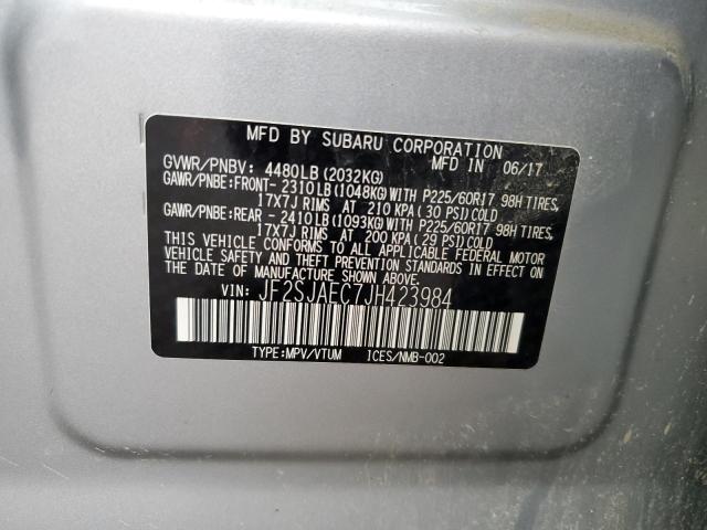 Photo 10 from auction – 2018 SUBARU FORESTER 2 with VIN JF2SJAEC7JH423984