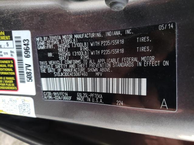 Photo 10 from auction – 2014 TOYOTA SIENNA LE with VIN 5TDJK3DC4ES087460