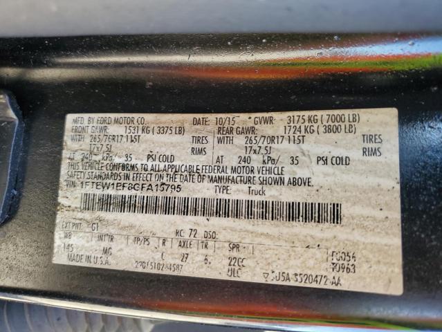 Photo 10 from auction – 2016 FORD F150 SUPER with VIN 1FTEW1EF8GFA15795