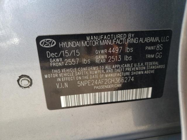 Photo 10 from auction – 2016 HYUNDAI SONATA SE with VIN 5NPE24AF2GH366274