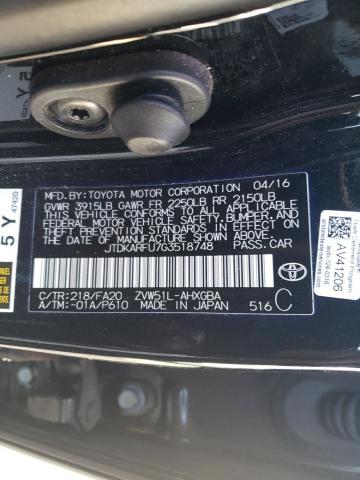 Photo 10 from auction – 2016 TOYOTA PRIUS with VIN JTDKARFU7G3518748