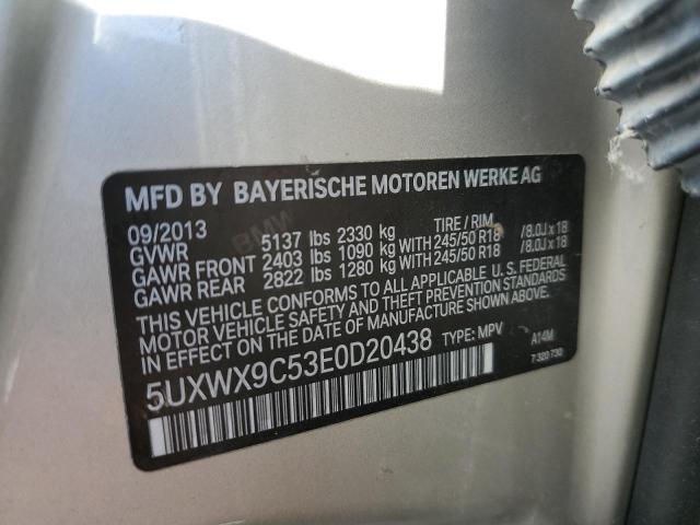 Photo 10 from auction – 2014 BMW X3 XDRIVE2 with VIN 5UXWX9C53E0D20438