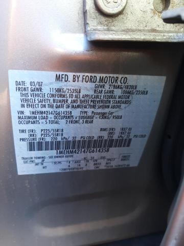 Photo 10 from auction – 2007 MERCURY MONTEGO PR with VIN 1MEHM42147G614358