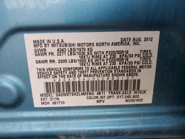 Photo 10 from auction – 2013 MITSUBISHI OUTLANDER with VIN 4A4AR3AU9DE003137