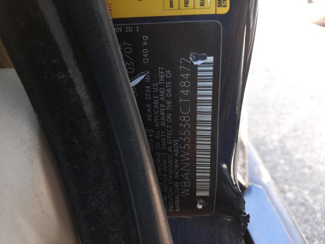 Photo 10 from auction – 2008 BMW 550 I with VIN WBANW53538CT48472