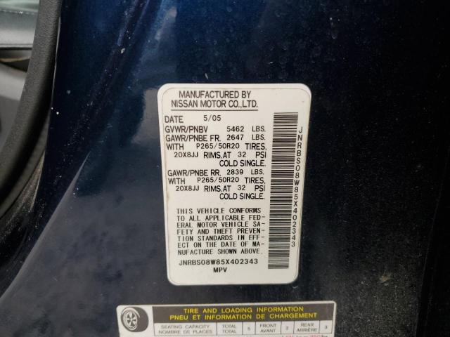 Photo 10 from auction – 2005 INFINITI FX45 with VIN JNRBS08W85X402343