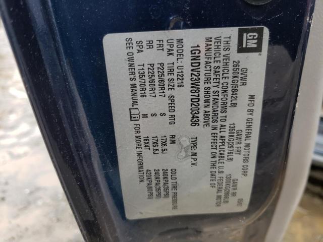 Photo 10 from auction – 2007 CHEVROLET UPLANDER L with VIN 1GNDV23W87D203436