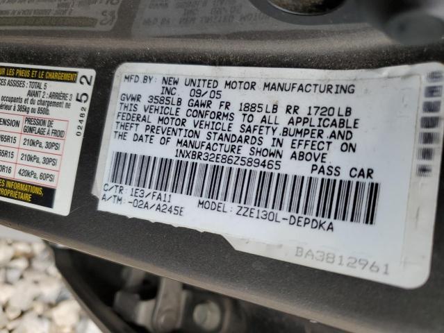 Photo 10 from auction – 2006 TOYOTA COROLLA CE with VIN 1NXBR32E86Z589465