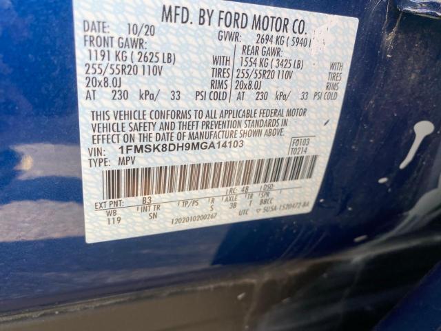 Photo 10 from auction – 2021 FORD EXPLORER X with VIN 1FMSK8DH9MGA14103