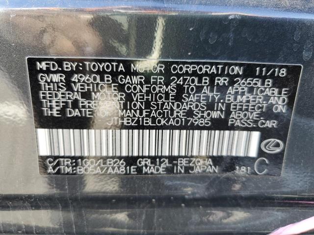 Photo 10 from auction – 2019 LEXUS GS 350 BAS with VIN JTHBZ1BL0KA017985
